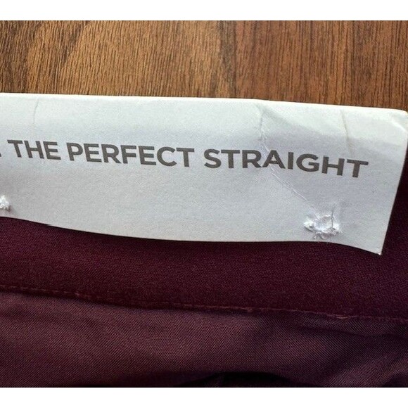 Ann Taylor LOFT Womens The Perfect Straight Pants Burgundy Wine Sz 12 Chino NWT - Picture 5 of 13